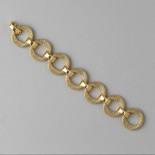 Vintage Georges Lenfant Circular Woven Gold Bracelet