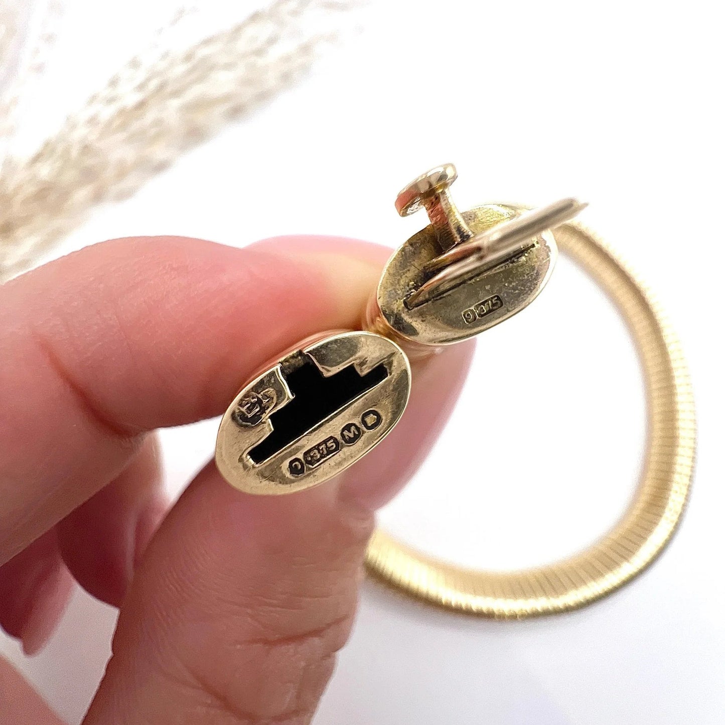 Vintage 9ct Yellow Gold Tubogas Collar Necklace, Hallmarked London 1947