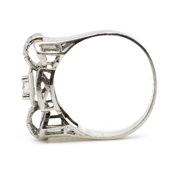 Retro Diamond and Platinum Ring