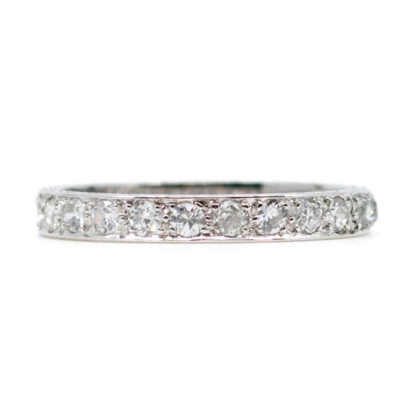 Antique Art Deco Old Mine Cut Diamond Eternity Ring