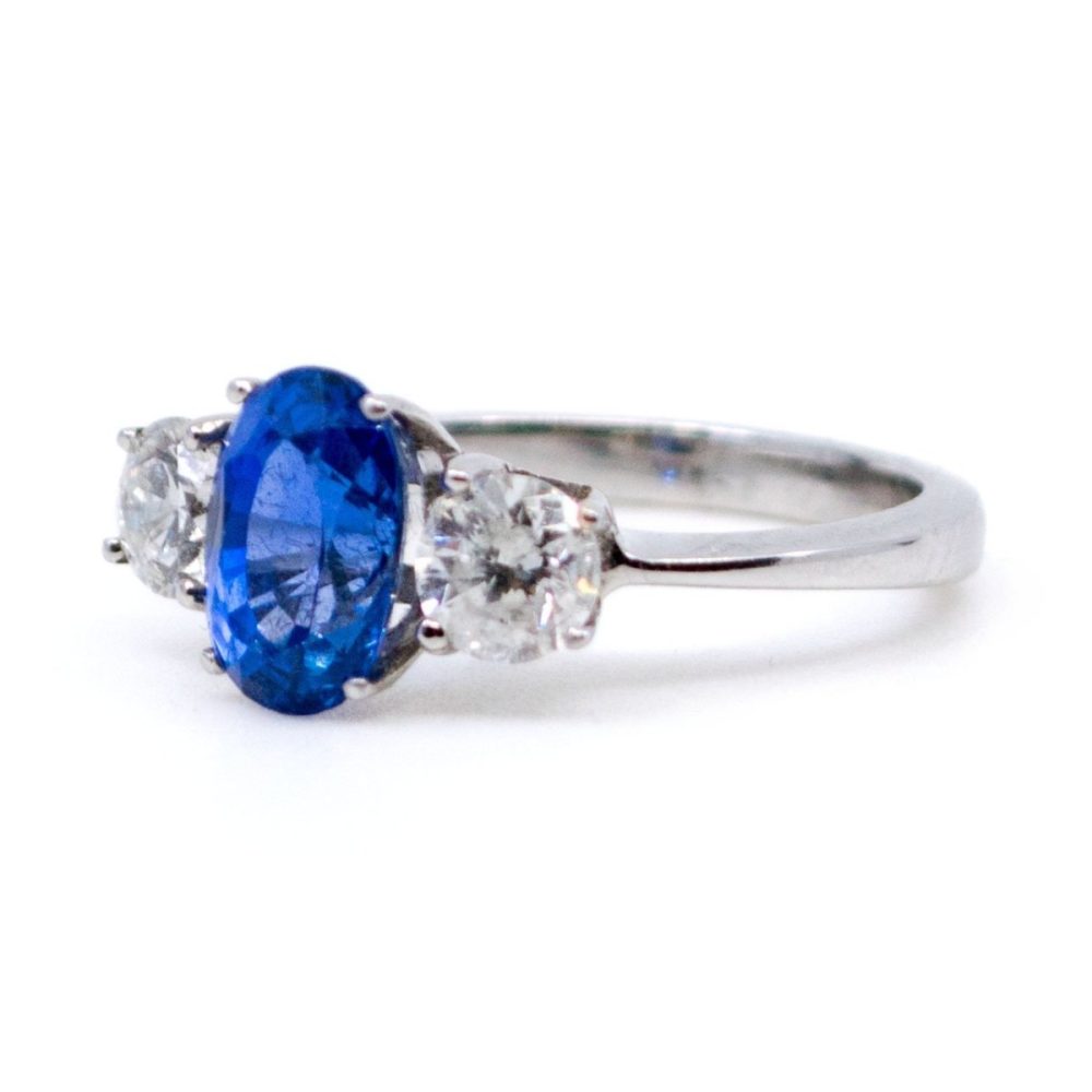 Vintage Sapphire and Diamond Three Stone Ring
