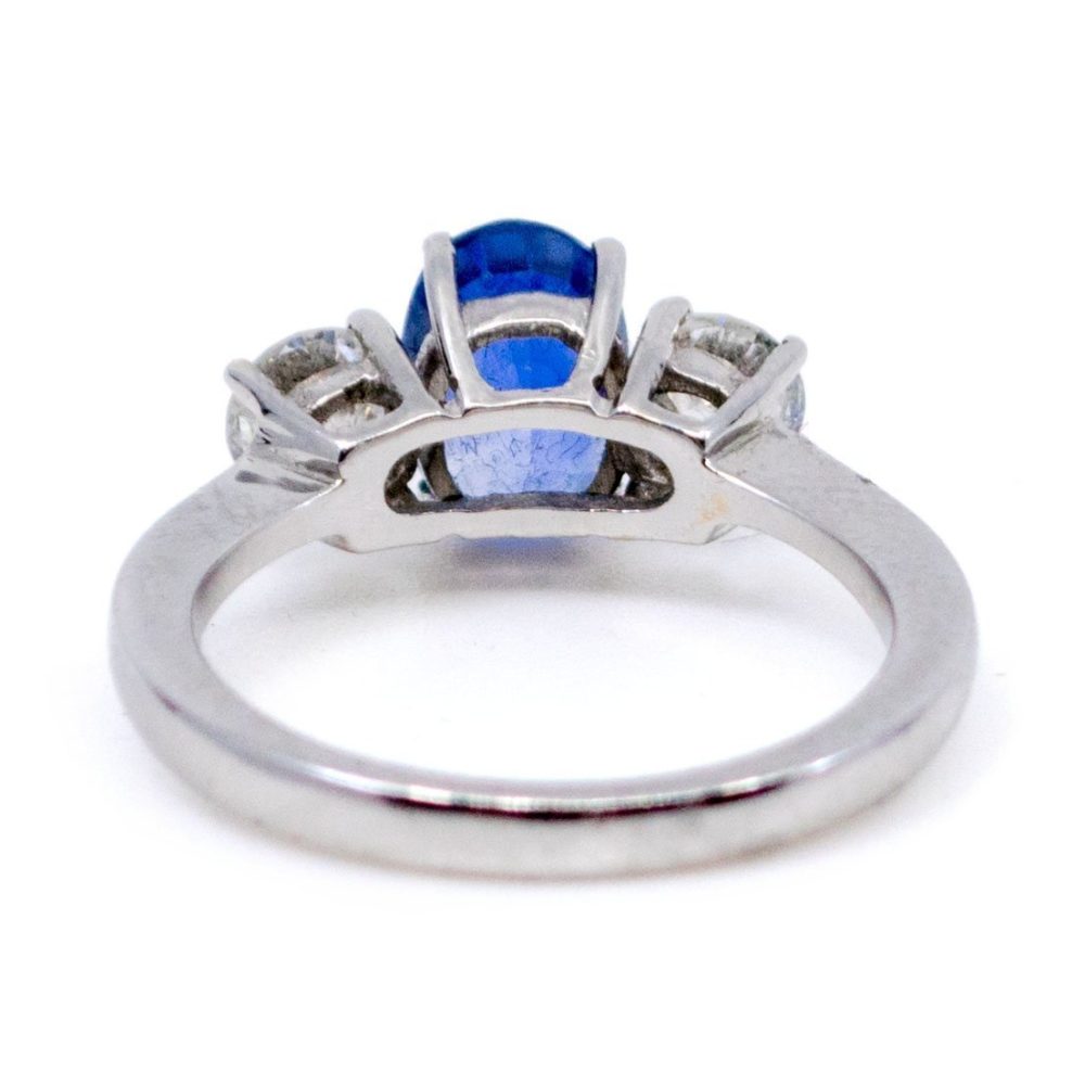 Vintage Sapphire and Diamond Three Stone Ring