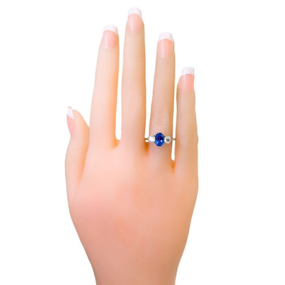 Vintage Sapphire and Diamond Three Stone Ring