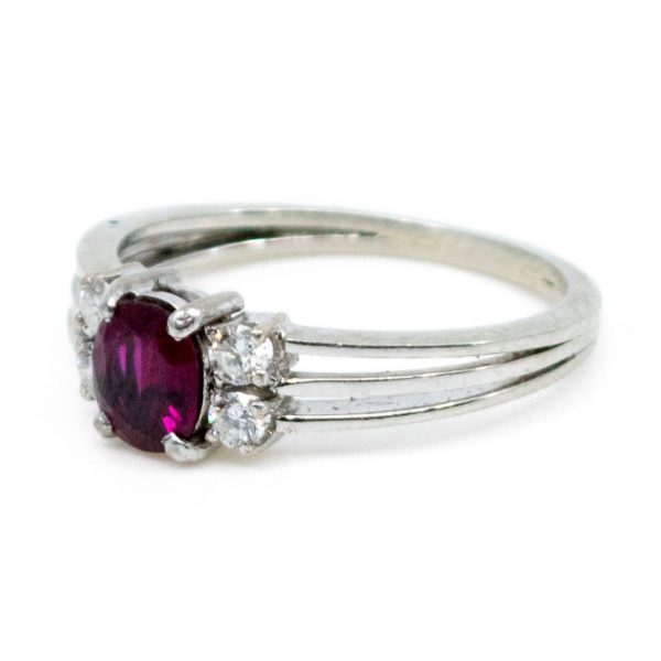 Vintage Ruby and Brilliant Cut Diamond Ring