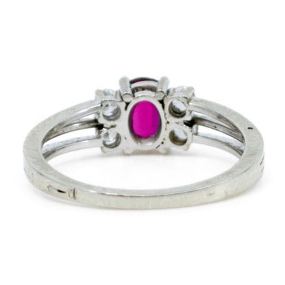 Vintage Ruby and Brilliant Cut Diamond Ring