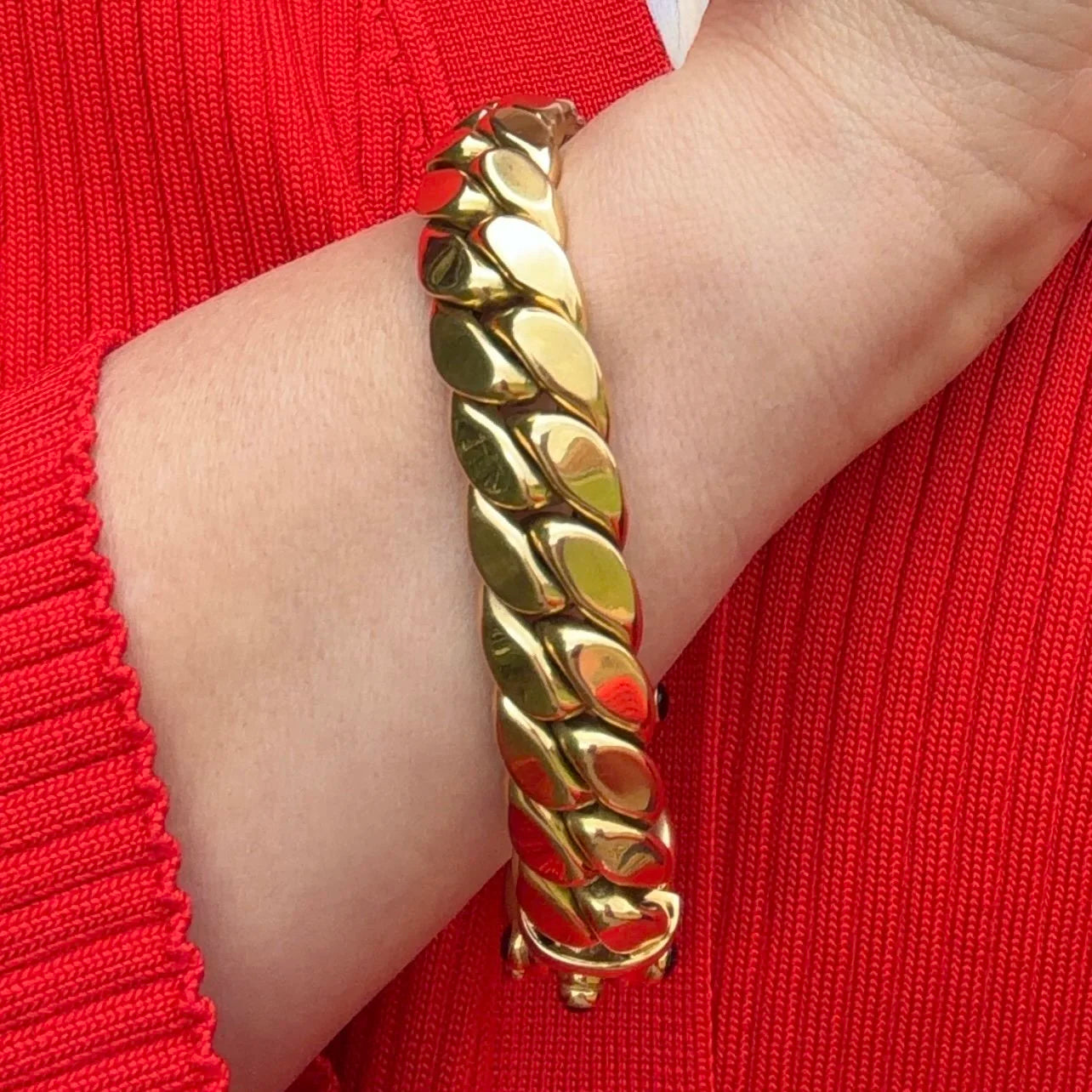 18KT Gold Italian Curb-Link Bracelet