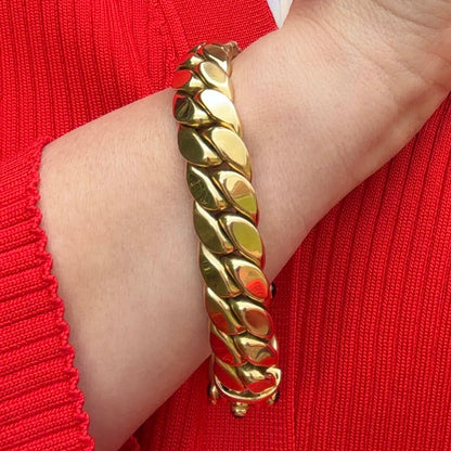 18KT Gold Italian Curb-Link Bracelet