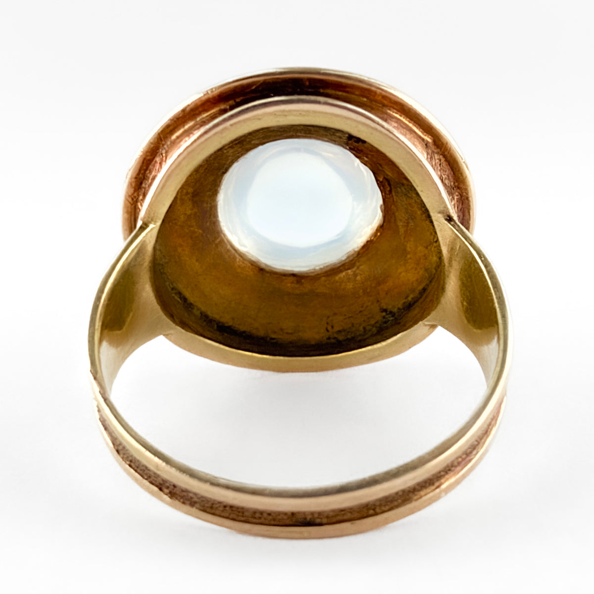 1970s Moonstone Statement Ring 14ct gold back view
