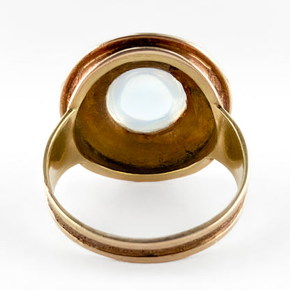 1970s Moonstone Statement Ring 14ct gold back view