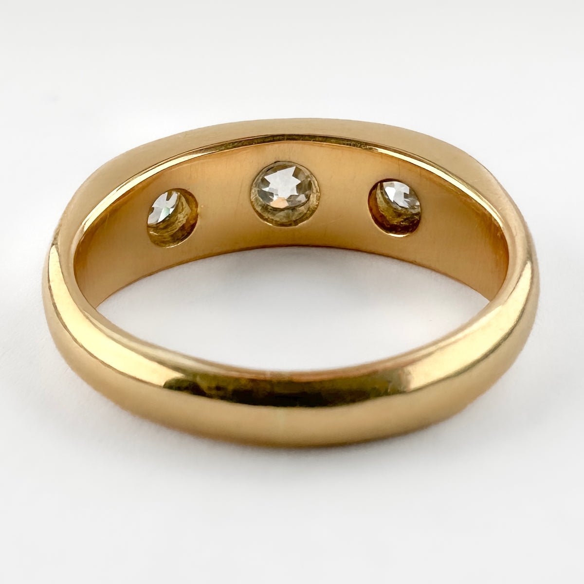 Edwardian 3 Stone Diamond Gypsy Ring