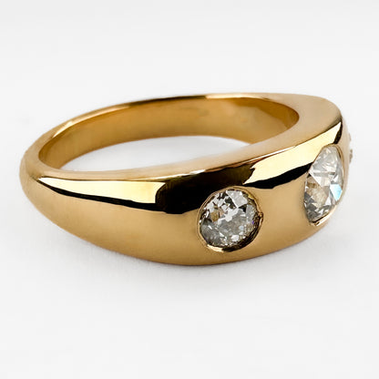 Edwardian 3 Stone Diamond Gypsy Ring