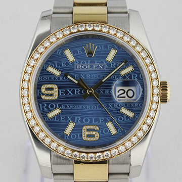 Rolex Mens Datejust 116243 Steel and Gold Watch With Diamond Bezel