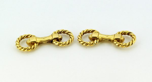 Vintage Cartier Textured 18ct Yellow Gold Cufflinks