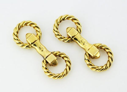 Vintage Cartier Textured 18ct Yellow Gold Cufflinks