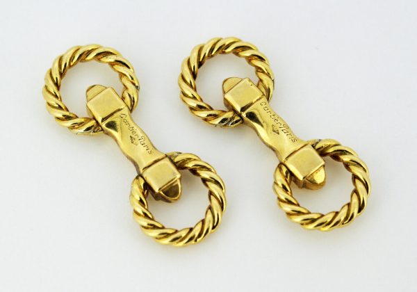 Vintage Cartier Textured 18ct Yellow Gold Cufflinks