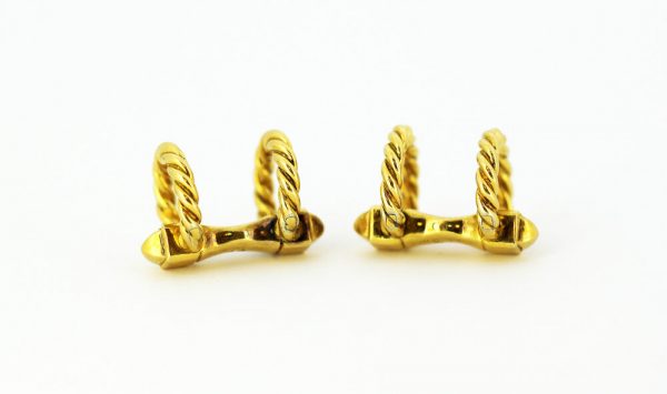 Vintage Cartier Textured 18ct Yellow Gold Cufflinks