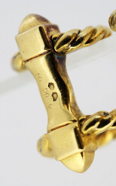 Vintage Cartier Textured 18ct Yellow Gold Cufflinks