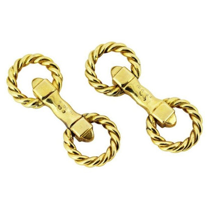 Vintage Cartier Textured 18ct Yellow Gold Cufflinks