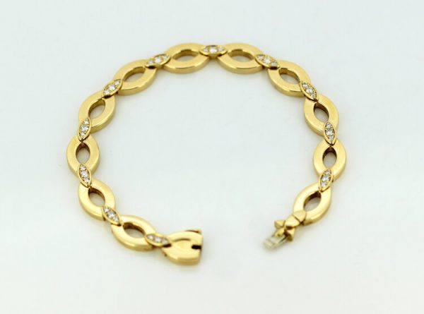 Vintage Cartier Diamond Set 18ct Yellow Gold Bracelet