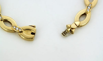 Vintage Cartier Diamond Set 18ct Yellow Gold Bracelet