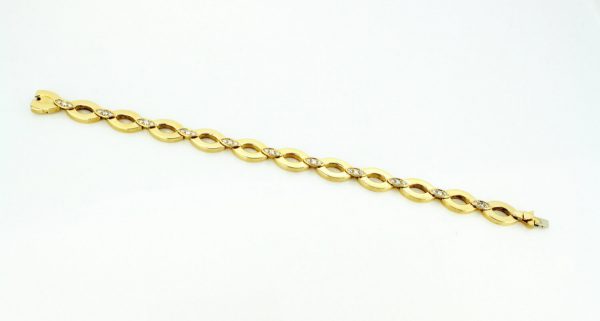 Vintage Cartier Diamond Set 18ct Yellow Gold Bracelet