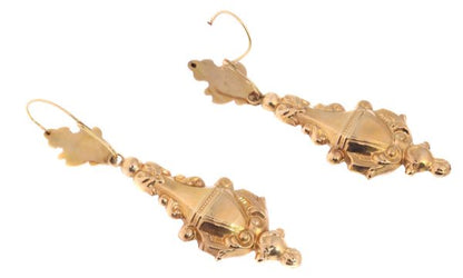 Antique Victorian 18ct Rose Gold Drop Earrings, Circa 1840, Belgium