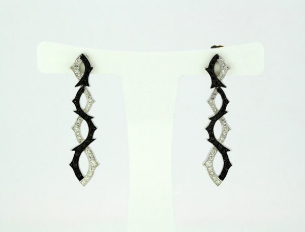 Stephen Webster Black and White Diamond Earrings, 18ct White Gold