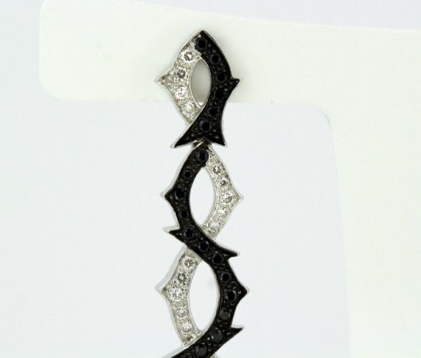 Stephen Webster Black and White Diamond Earrings, 18ct White Gold
