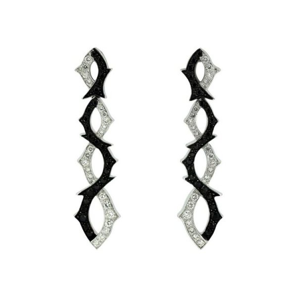 Stephen Webster Black and White Diamond Earrings, 18ct White Gold