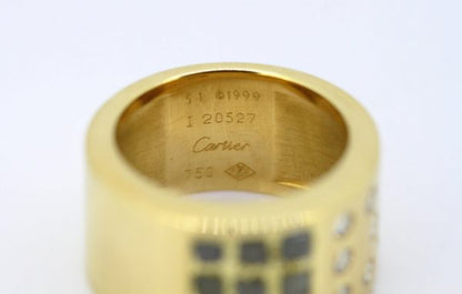 Vintage Cartier Diamond and Rough Black Diamond Set 18ct Yellow Gold Ring