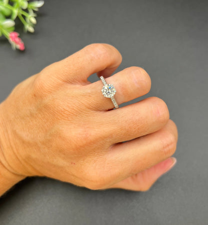 Antique 1.38 Carat Diamond Single Stone Set in New Platinum Mount