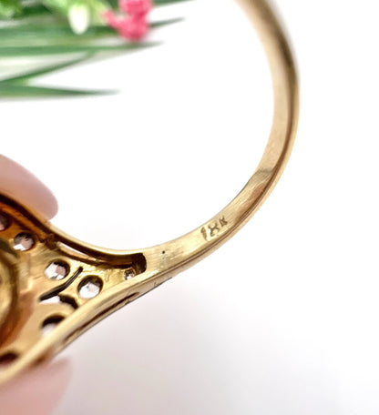 Victorian 18 Carat Gold and Silver Rose Cut Diamond Dome Shaped Ring, Circa 1870