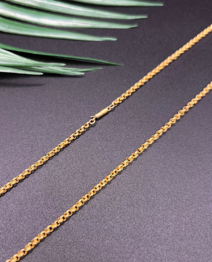 Georgian 18 Carat Gold Chain Textured Round Belcher Link Necklace, Circa 1825