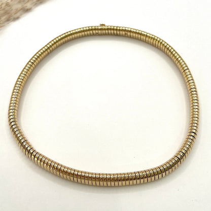 Vintage 9ct Yellow Gold Tubogas Collar Necklace, Hallmarked London 1947