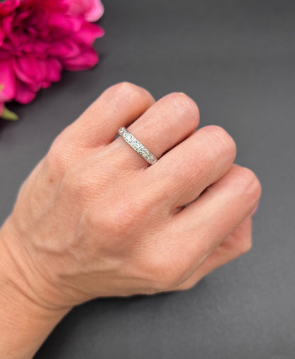 Vintage Platinum Diamond Half Eternity Ring, Hallmarked London 1984