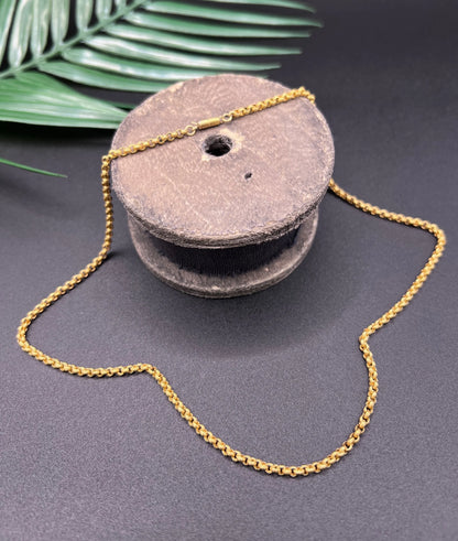 Georgian 18 Carat Gold Chain Textured Round Belcher Link Necklace, Circa 1825