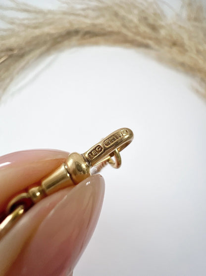 Antique 18 Carat Gold and Platinum Curb Link Bracelet with Swivel Clasp, Circa 1920