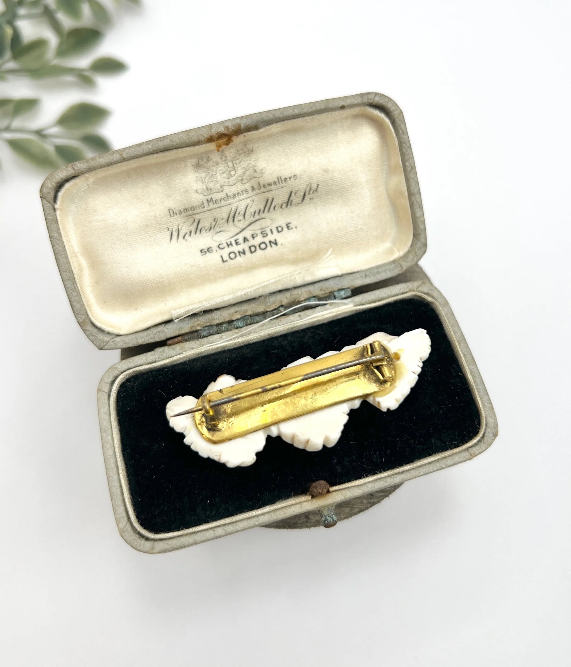 Early Victorian Angel Skin Coral Cherub Trio Shell Cameo Brooch, Circa 1850