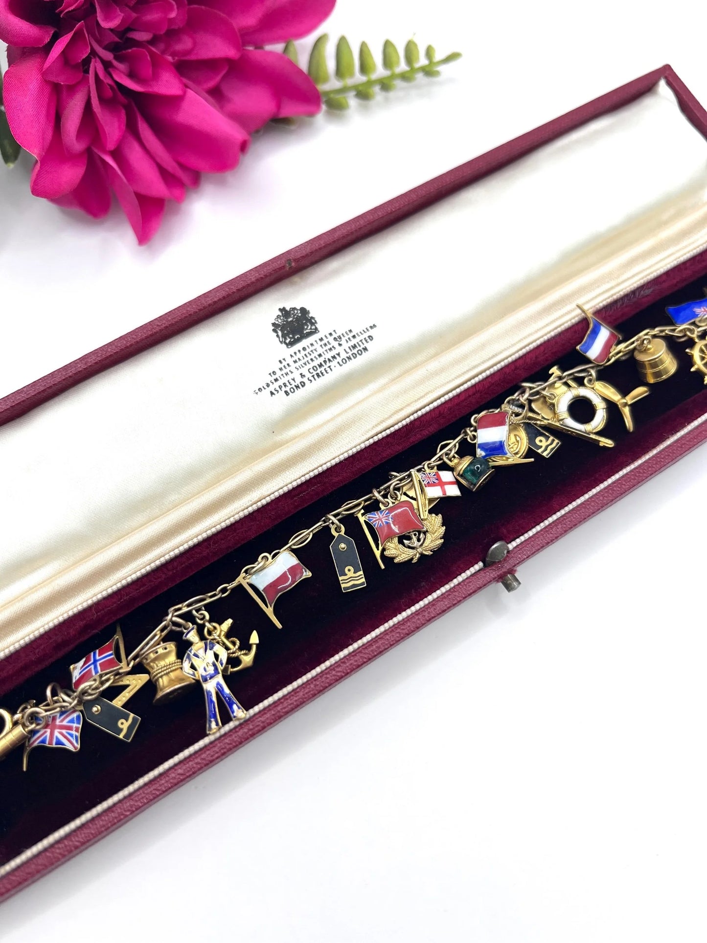 Antique 9 ct Gold Stamped, 1920's Nautical Themed Charm Bracelet