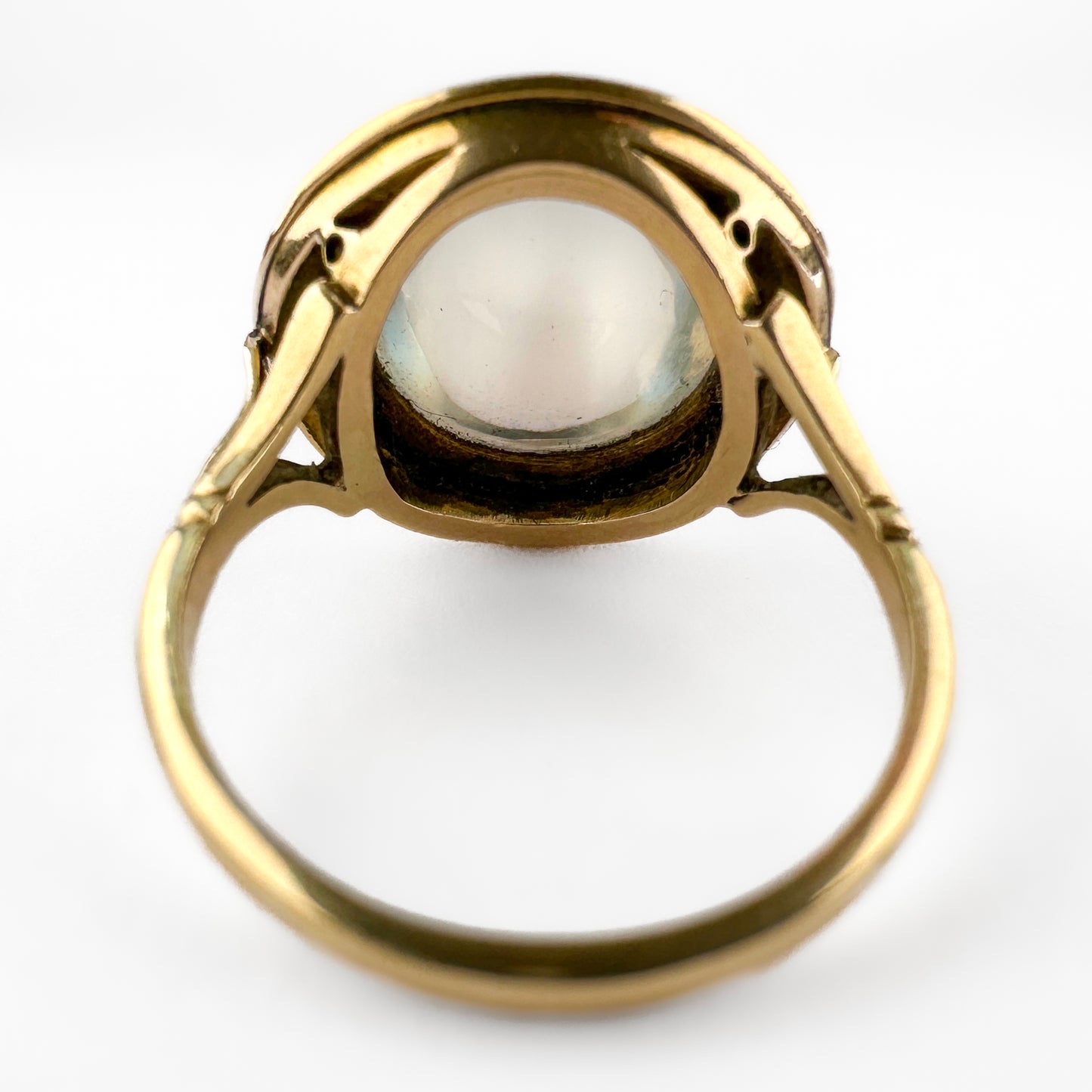 Victorian Antique Moonstone and 15ct Gold Cocktail Statement Ring