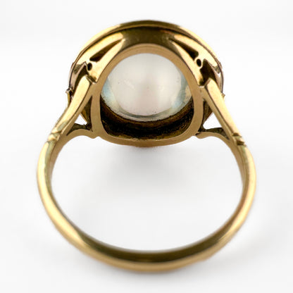 Victorian Antique Moonstone and 15ct Gold Cocktail Statement Ring
