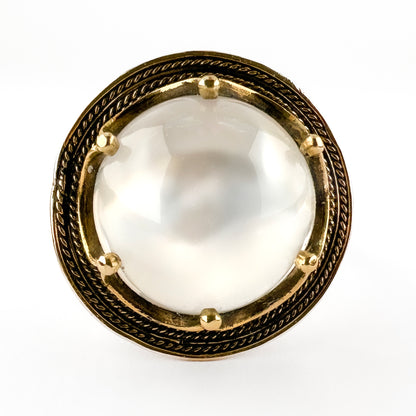 Victorian Antique Moonstone and 15ct Gold Cocktail Statement Ring