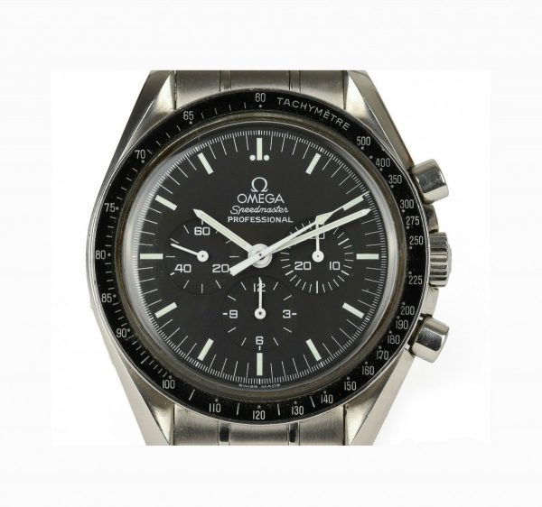Omega Speedmaster Professional Moonwatch Chronograph Gentleman's Wrist Watch, 42mm, Manual Wind, NASA engraving to reverse, Omega stainless steel bracelet