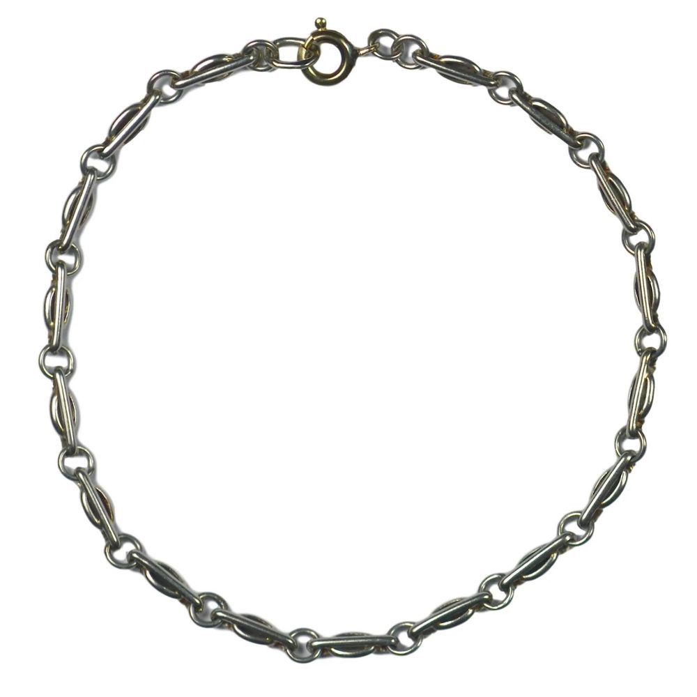 Platinum Fancy Link Charm Bracelet