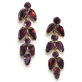Georgian Style Garnet Set Cascade Drop Earrings