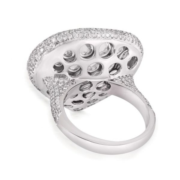 Rose Cut Diamond Cocktail Ring, 3.27 carat total, 18ct White Gold