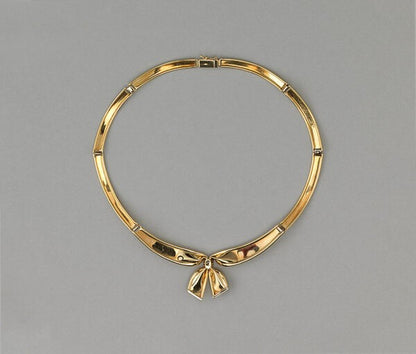 Vintage French 18ct Gold Bow Collar Necklace