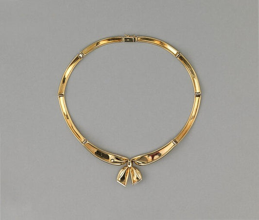 Vintage French 18ct Gold Bow Collar Necklace