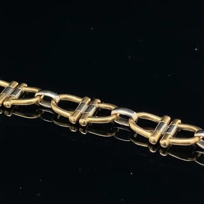 Vintage Cartier 18ct Bi Colour Gold Link Bracelet with Padlock Clasp