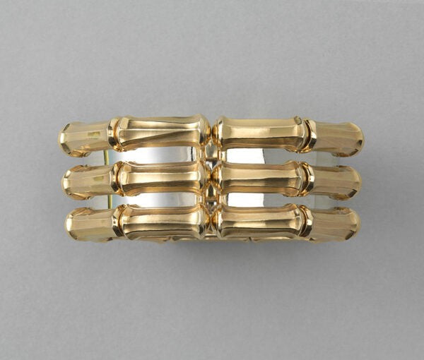 Cartier Bi-Colour 18ct Gold Bamboo Cuff Bangle Bracelet, Signed and numbered 640927